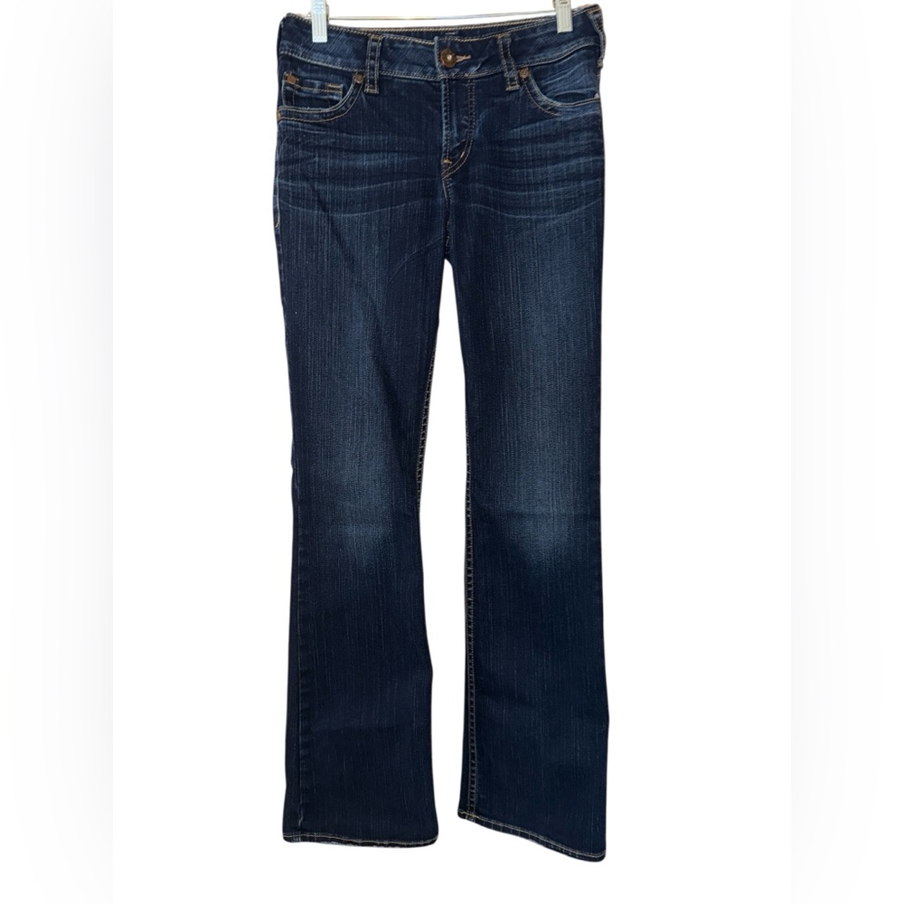 Silver Jeans Suki Mid Rise Bootcut jeans women’s sz 27 x 32 dark indigo wash